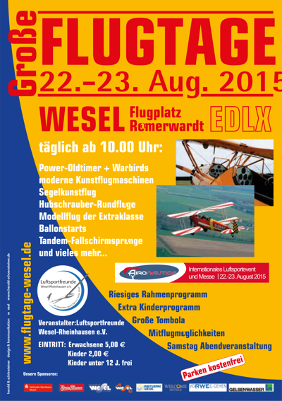 Grosse Flugtage 2015 Rundflüge und mehr