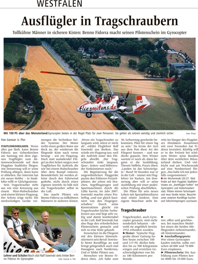 Gyrocopter über dem Münsterland NRW